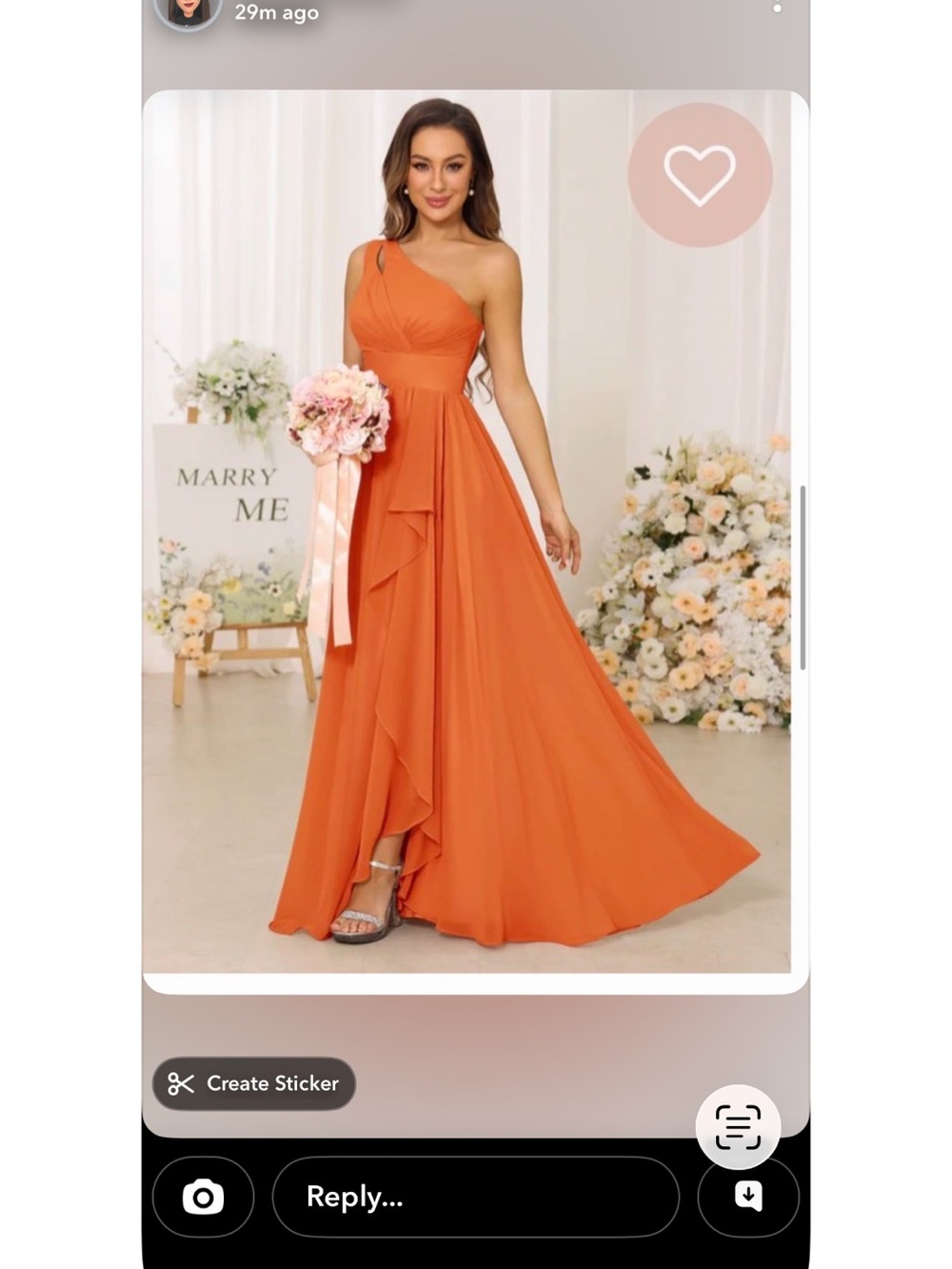 Asymmetric One-Shoulder Orange Maxi Dress